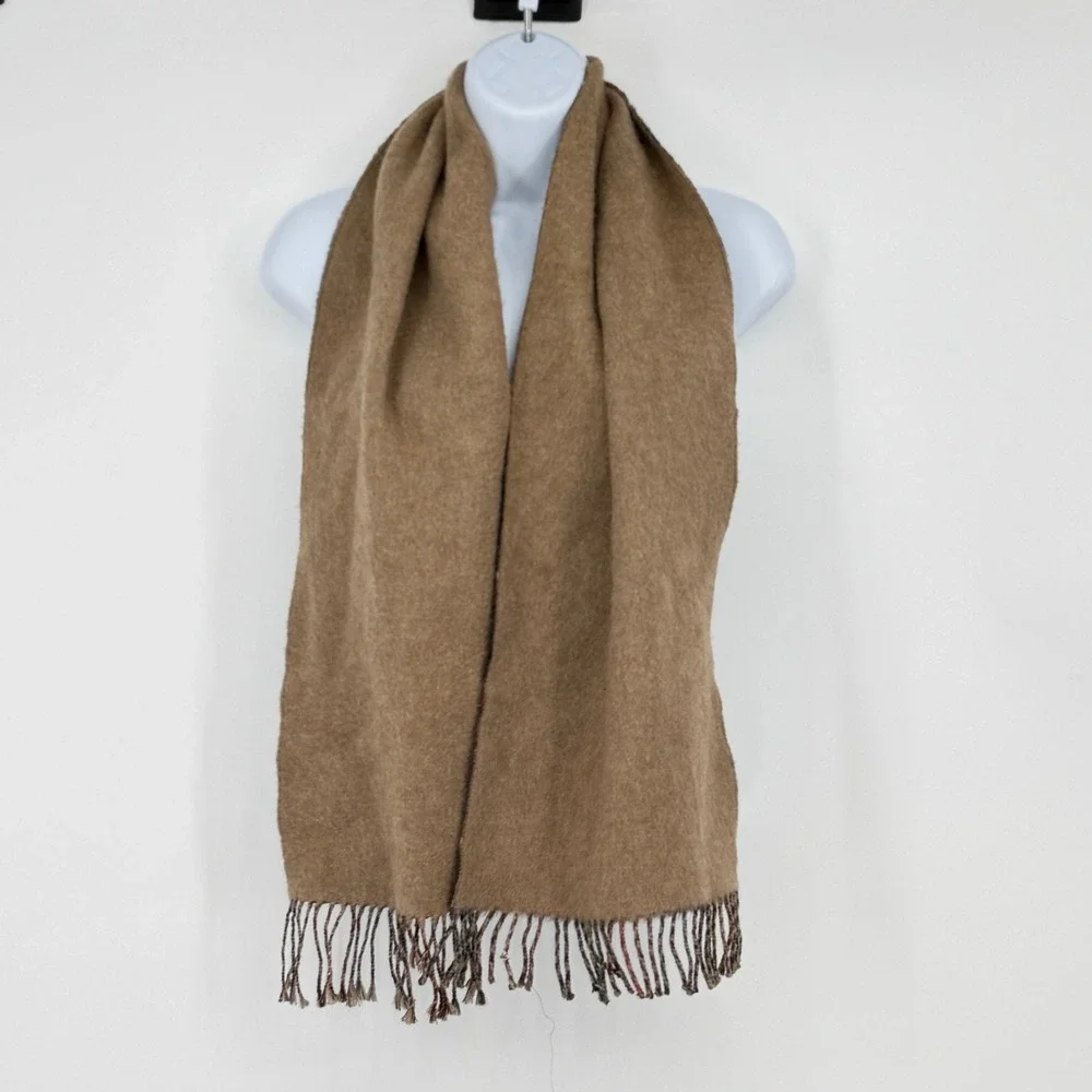 Hunting Fraser Cashmere‎ Wool Blend Scarf Woven Scotland Reversible Fringe
